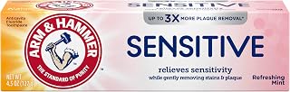 Arm & Hammer Sensitive Toothpaste, Refreshing Mint, Relieves Sensitivity, 4.5 Ounce (Pack of 12)