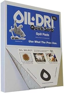 Oil Dri L70320 put over the spill white Quick-Sorb Oil pad, tablet of 20, 15" x 19"