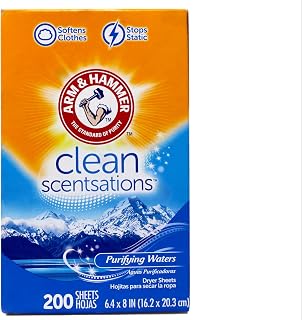 Arm & Hammer Fabric Softener Sheets, Purifying Waters, 200 ct
