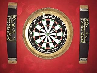 Wine Barrel Head Dartboard & Chalkboard Scorers Kit