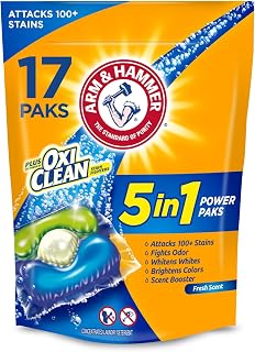 Arm & Hammer plus OxiClean 5-in-1 Power Paks, 17 Count (Packaging may vary)