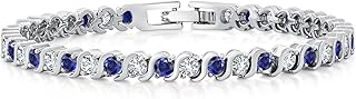 Gold Plated Sapphire CZ Tennis Bracelet