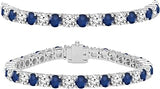 Dazzlingrock Real Blue Sapphire & White Diamond Womens Tennis Bracelet