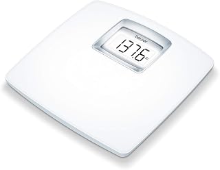 Beurer PS25 Digital Bathroom Scale for Body Weight – 400lb Capacity, Auto-Calibrate, XL Backlit Display – Glass, Precise and Accurate Body Scale