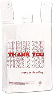 Inteplast Group Hdpe T-Shirt Bags, 14 Microns, 12" X 23", White, 500/carton