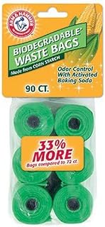 USA Product Arm & Hammer Biodegradable* Waste Bags, Made from Corn Starch, Odor Control with Activated Baking Soda, 90CT
