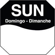DayMark 1100607 Trilingual Octagonal 1 Sunday Day Label - 1000 / RL"