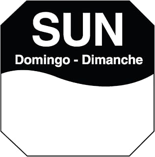 DayMark 1100607 Trilingual Octagonal 1 Sunday Day Label - 1000 / RL"