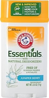 Arm & Hammer Essentials Solid Deodorant, Clean(Juniper Berry), Wide Stick, 2.5 oz. (Pack of 3)