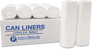 Inteplast Trash Can Liner, 7 Gal Capacity, Natural Color, 2000 Bags