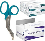 Dynarex Bandage Scissors - 7.5" Trauma Shears for Nurses, EMT - Serrated Stainless Steel Blades - Teal - 50 Pieces per Box, 4 Boxes per Bulk Case