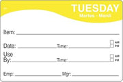 DayMark 1124672 Remark 2 x 3 Tuesday Day Label - 500 / RL