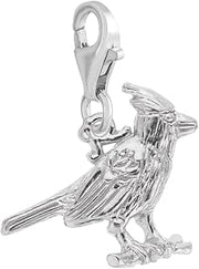 Cardinal Charm with Lobster Claw Clasp, Charms for Bracelets and Necklaces