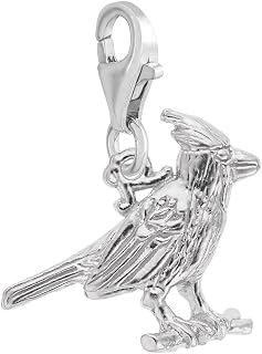 Cardinal Charm with Lobster Claw Clasp, Charms for Bracelets and Necklaces