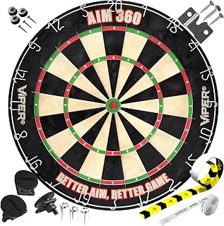 Viper by GLD Products AIM 360 Sisal Steel Tip Dart Board for Adults