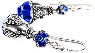 Sterling Silver Blue Sapphire Earrings