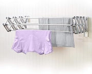 Woolite Aluminum 27" Collapsible Wall Mounted Clothes Drying Rack, Space Saver, Easy Storage, Retractable