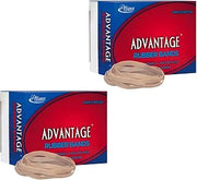 (2-Pack) Alliance Rubber 26649 Advantage Rubber Bands, Size #64, 1/4 lb Box Contains Approx. 80 Bands (3 1/2" x 1/4", Natural Crepe)
