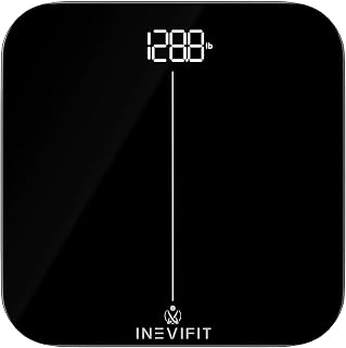 INEVIFIT Bathroom Scale, Highly Accurate Digital Bathroom Body Scale, Measures Weight up to 400 lbs. Includes Batteries