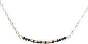 Custom Morse Code Necklace – Blue SAPPHIRE Stone Beads with 14k Gold Fill, Rose Gold, or Sterling Silver – Personalized Hidden Message Gift for Her