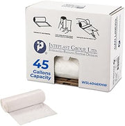 Inteplast 45 Gallons Can Liner, 40 x 46 inches, White, 100 Count