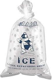 Inteplast Group IC1221-TT Ice Bag, 12 x 21, 10lb Capacity, 1.5mil, Clear/Blue, 1000/Carton