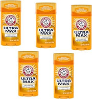 Arm & Hammer ULTRA MAX Solid Antiperspirant Deodorant, Wide Stick, Unscented, 2.6 oz. (Pack of 5)