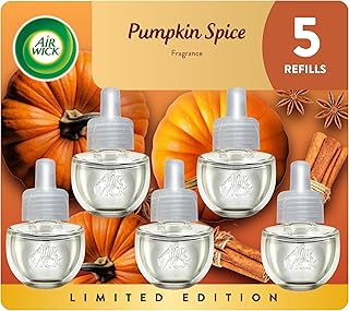 Air Wick Plug Refills, Pumpkin Spice Scent, Essential Oils,5 count