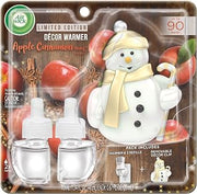 Air Wick Plug in Scented Oil Starter Kit with Snowman Free Decorative Warmer + 2 Refills, Apple Cinnamon, Fall Scent, Fall Spray, (2x0.67oz), Essential Oils, Air Freshener