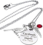 Cardinals Appear When Angels Are Near Memorial 20 inch Charm Necklace