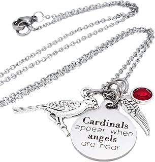 Cardinals Appear When Angels Are Near Memorial 20 inch Charm Necklace