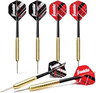 Franklin Sports Steel Tip Darts - 18 Gram Nylon Flight Dart Set - 6 Pack