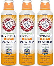 Arm & Hammer Invisible Body Powder Spray, Odor, Sweat Control, 7 oz, 3 Pack