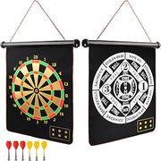 GSE Double-Side Magnetic Dartboard and Baseball Game Set with 6 Safe Darts