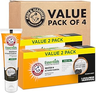 Arm & Hammer Essentials Fluoride-Free Toothpaste, Clean Mint, 4.3oz, 4-Pack