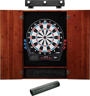 Viper Showdown Electronic Dartboard, Metropolitan Cinnamon Cabinet & Shadow Buster Dartboard Light Bundle