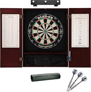 Viper Dead On Sisal Dartboard, Metropolitan Mahogany Cabinet, Shadow Buster Dartboard Lights & Laser Throw Line Marker