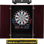 Viper 777 Electronic Dartboard, Metropolitan Mahogany Cabinet, The Bull Starts Here Throw Line Marker & Shadow Buster Dartboard Lights