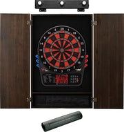 Viper 800 Electronic Dartboard, Metropolitan Espresso Cabinet, Laser Throw Line & Shadow Buster Dartboard Light Bundle
