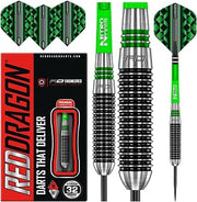RED DRAGON Titan 2 Tip Darts Set - 85% Tungsten Heavyweight Barrels for Maximum Momentum & Control, Extra-Large Grip, 32g, Flights & shafts Included
