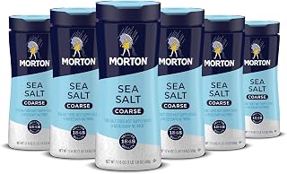 Morton Coarse Sea Salt, All-Natural Finishing Salt, 2.93 Oz, 6-Pack