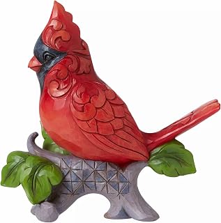 Enesco Jim Shore Heartwood Creek Cardinal Sitting on Branch Figurine, 5 Inch, Multicolor