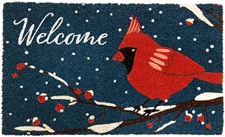 Briarwood Lane Coir Doormat 30x18 Cardinal Winter Natural Fiber for Winter Coir Doormat