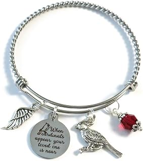 When Cardinals Appear Bracelet, Cardinal Sympathy Gift, Memorial Jewelry