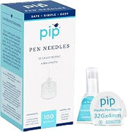 Pip Insulin Pen Needles 32G 4mm - 100 Count, Universal Fit for All Pens