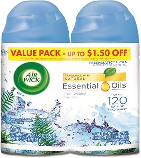 Reckitt Air Wick 82093PK Freshmatic Ultra Automatic Spray Refill, Fresh Waters, Aerosol, 5.89 oz, 2/Pack