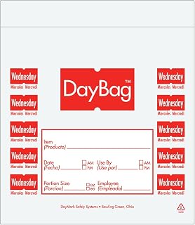DayMark 112380 Clear/Red Wednesday 7" x 6.5" Portion Bag - 8000 / CS
