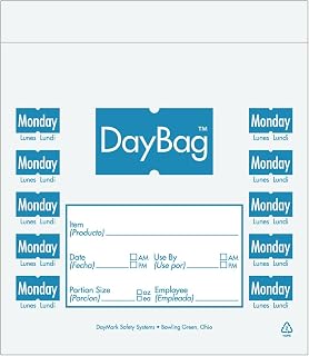 DayMark 112378 Clear/Blue Monday 7 x 6.5" Portion Bag - 2000/PK"