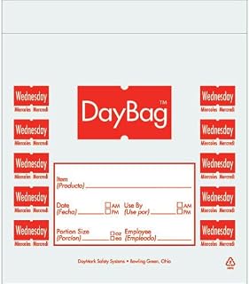 DayMark 112380 Clear/Red Wednesday 7 x 6.5" Portion Bag - 2000/PK"