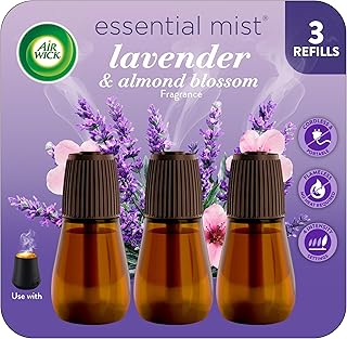 Air Wick Essential Mist, Lavender & Almond Blossom Diffuser Refill, 3 count